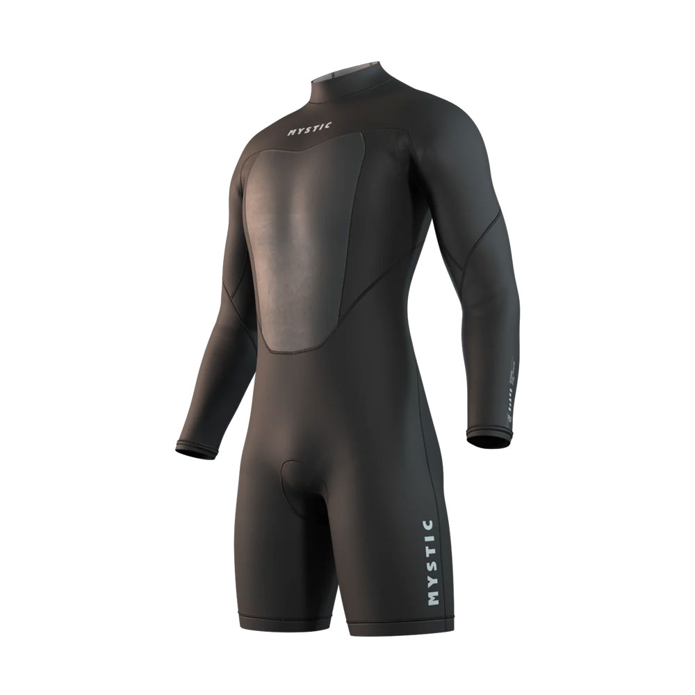 Mystic Brand Longarm Shorty 3/2mm Back Zip Wetsuit - Black