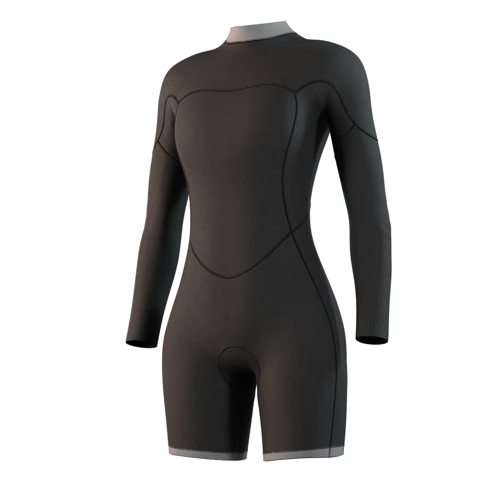 Mystic Brand Longarm Shorty 3/2mm Back Zip Wetsuit - Black