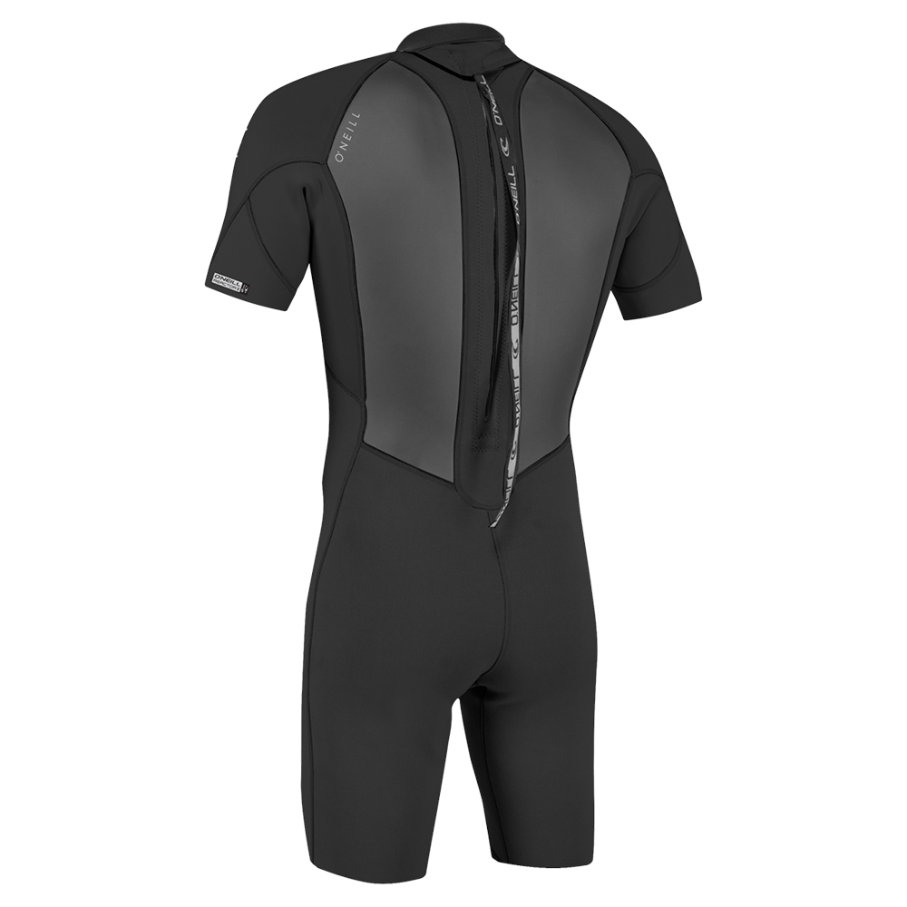 O'Neill Men's Reactor 2 2mm Back Zip Short Sleeve Shorty Wetsuit 2026 - Black / Black