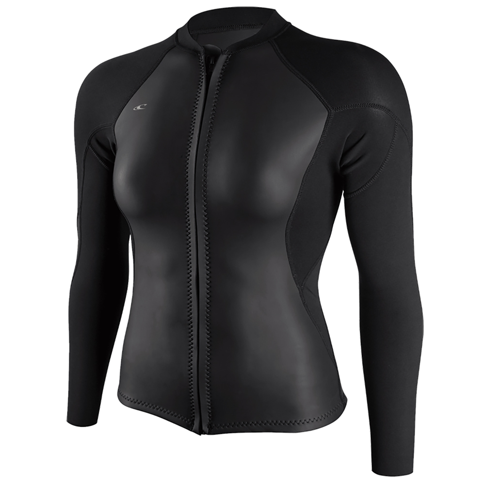 O'Neill Women's Bahia 1/0.5mm Full Zip Neoprene Jacket - Glide Black /Black
