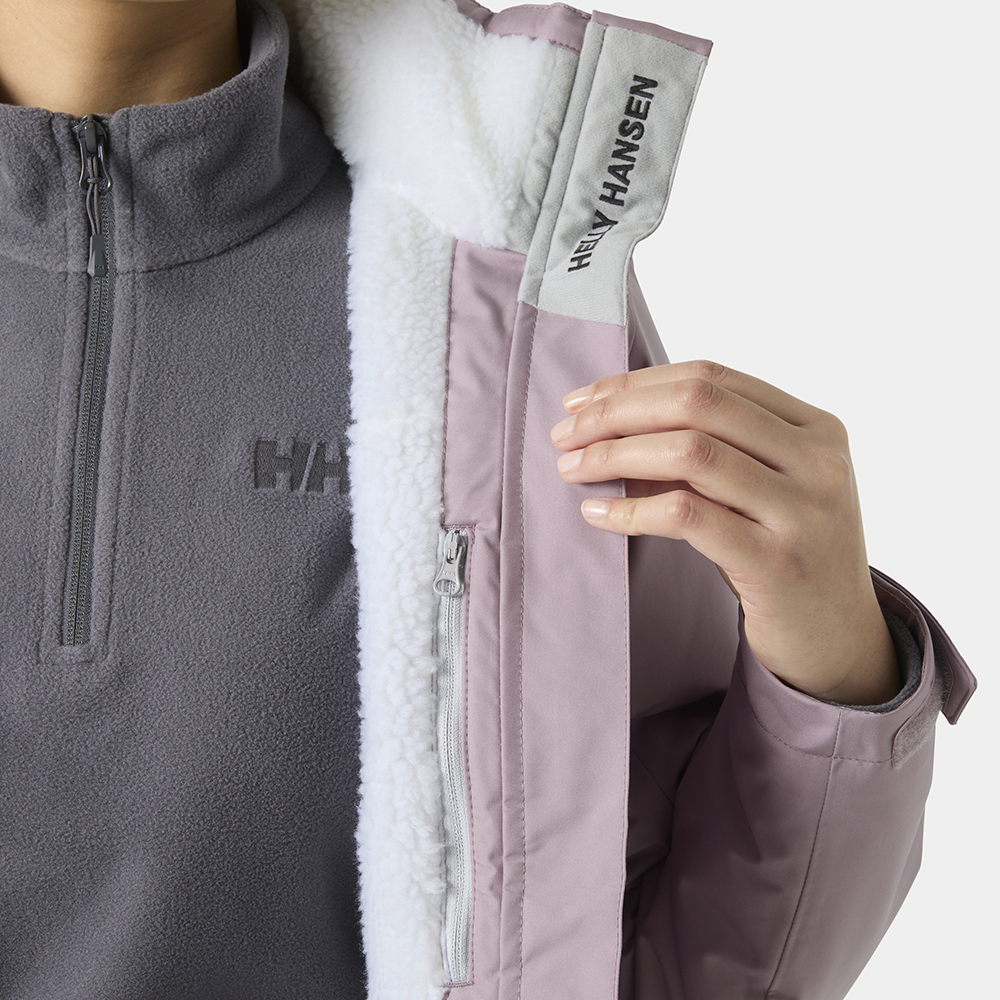Helly Hansen Women's Crew Hooded Pile Jacket - Purple Clay