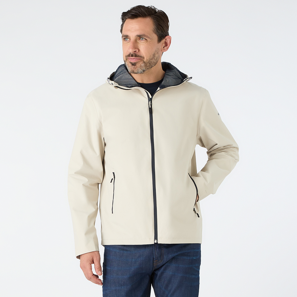 Musto Men's Marina Rain Jacket - Pumice / Navy