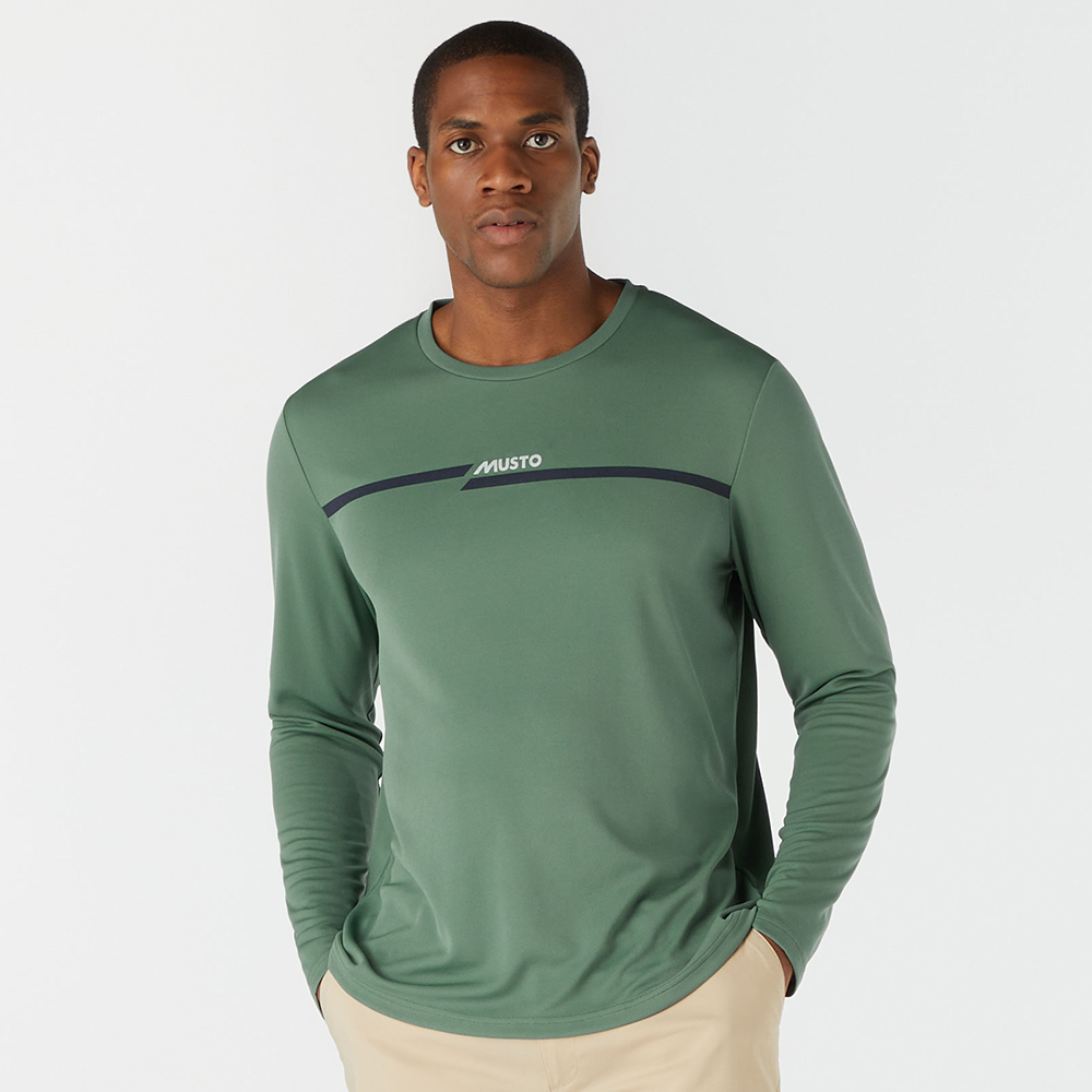 Musto Signature Long Sleeve Tee - Size Small - Duck Green