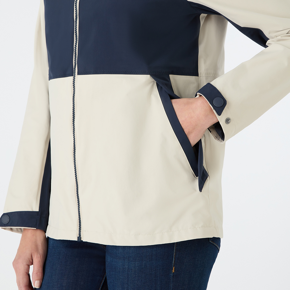 Musto Women's Marina Rain Jacket - Pumice / Navy