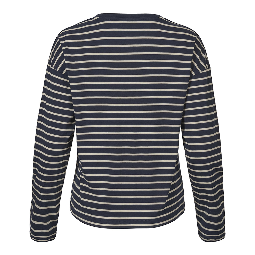 Musto Women's Original Long Sleeve Stripe Tee - Navy / Pure Cashmere