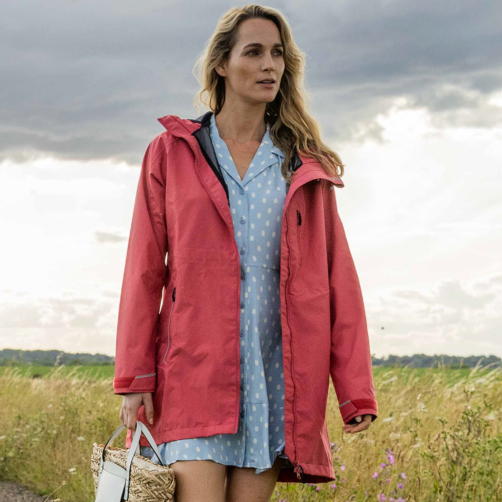 Musto Women's Sardinia Long Rain Jacket - Sweet Raspberry