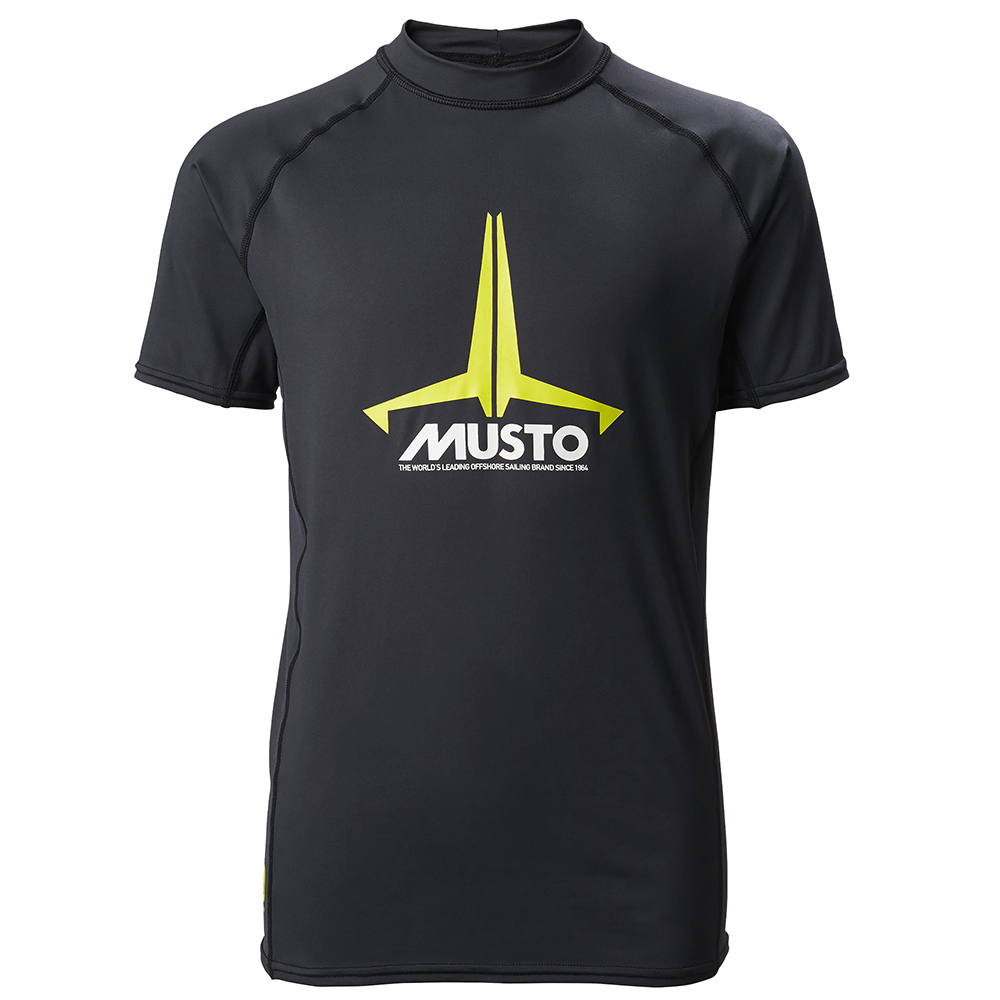 Musto Youth Insignia UV Fast Dry Short Sleeve T-Shirt Rash Guard - Black