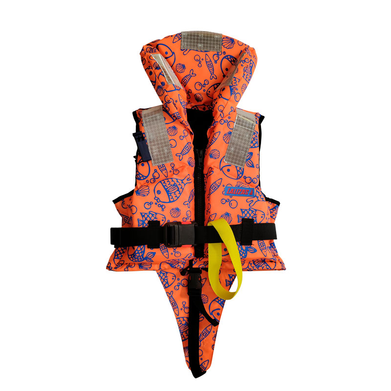 Lalizas Child's 150N Lifejacket Fluo Orange with Aquatic Pattern - Image