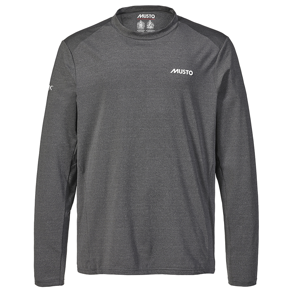 Musto LPX Sunblock Dynamic Long Sleeve Tee - Size XS - Black Melange