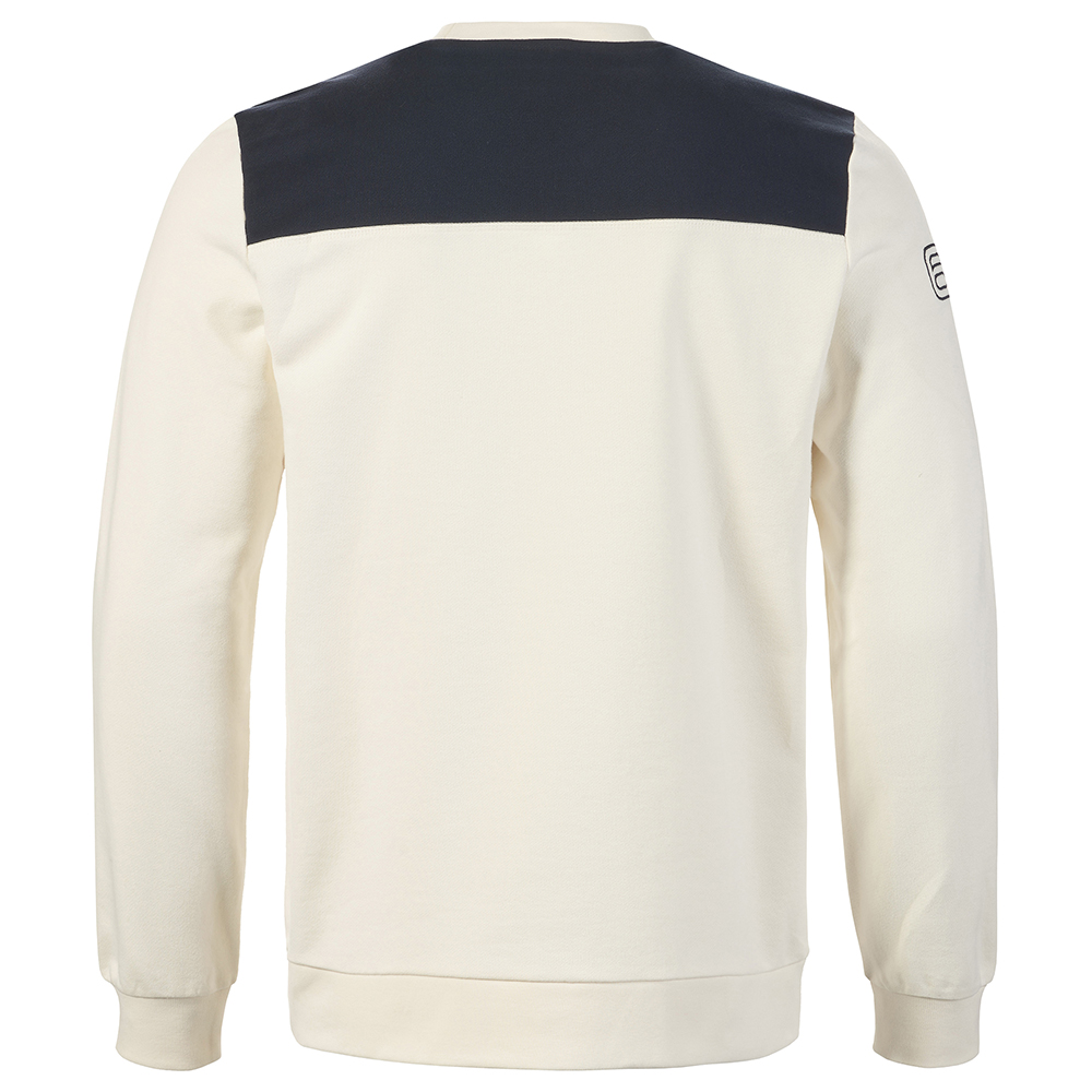 Musto Men's 64 Tri Colour Sweat - Size Large - Antique Sail White / Navy
