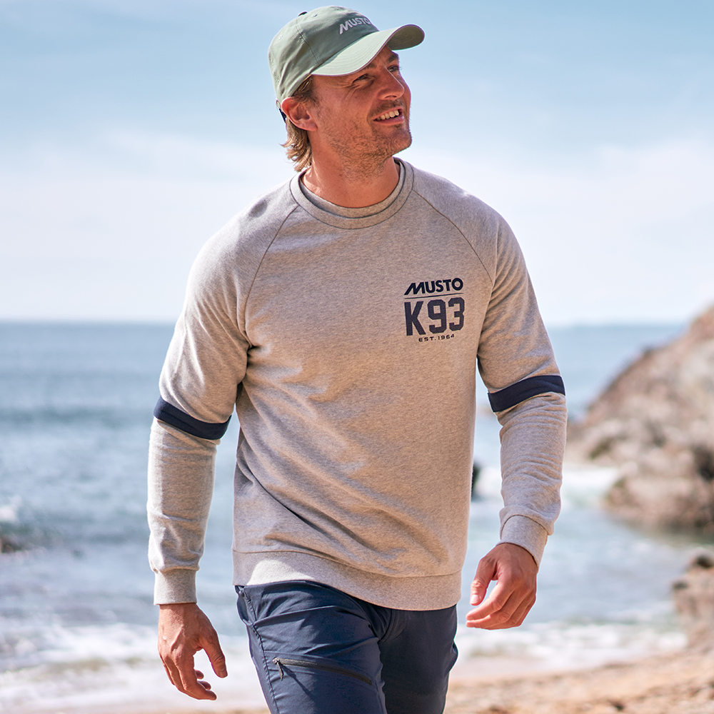 Musto Men's Marina Crew Sweat - Size Small - Grey Melange