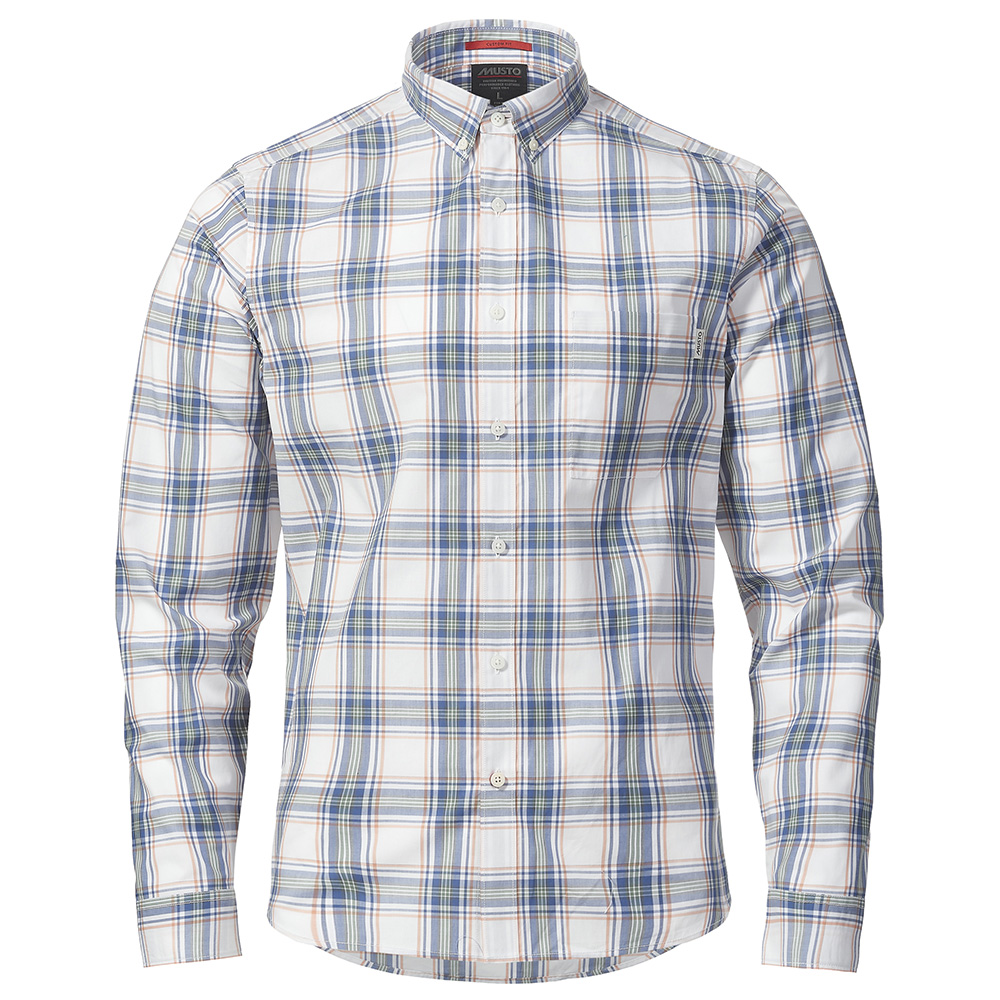 Musto Men's Marina Plaid Long Sleeve Shirt - Good Grey