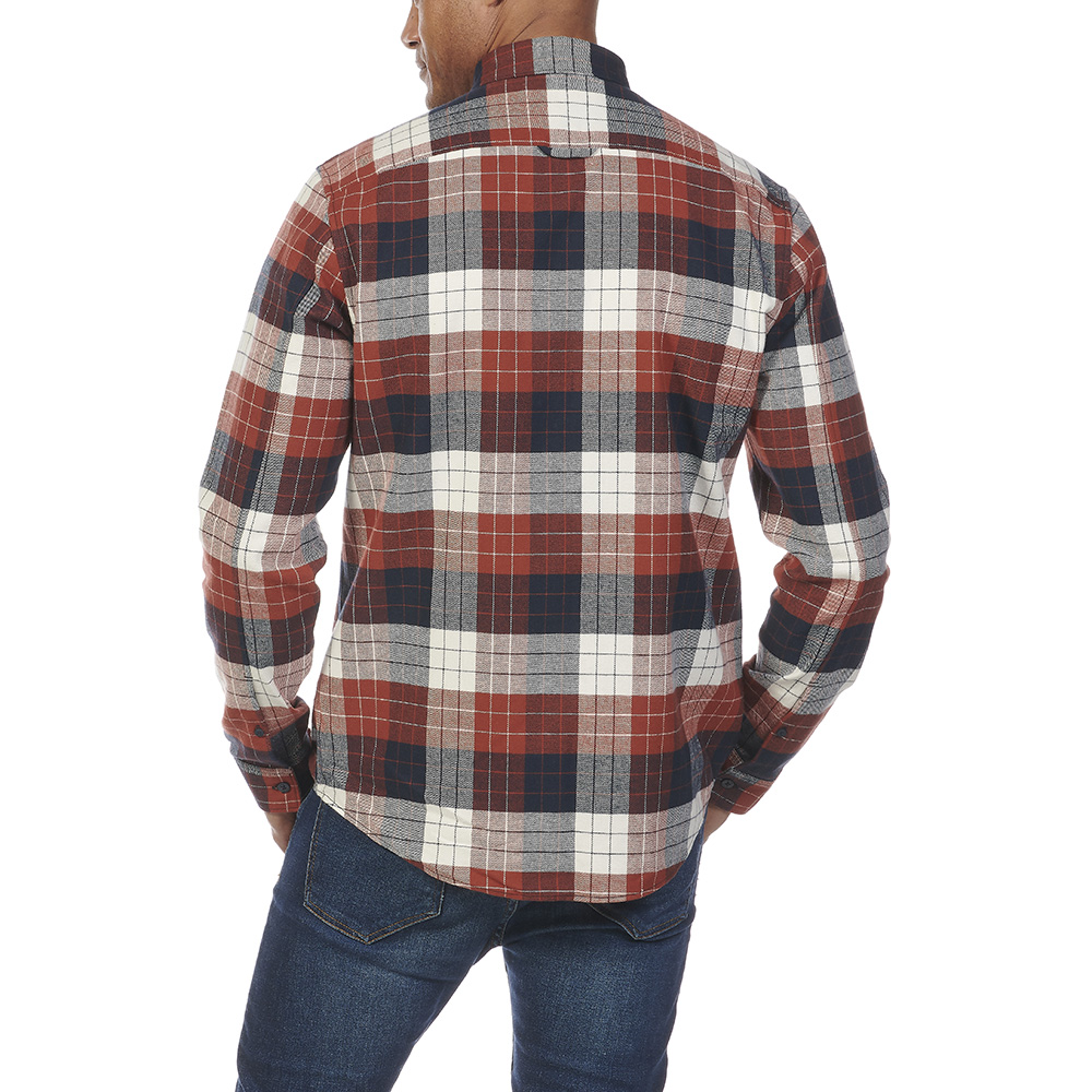 Musto Men's Marina Plaid Long Sleeve Shirt - Burnt Henna