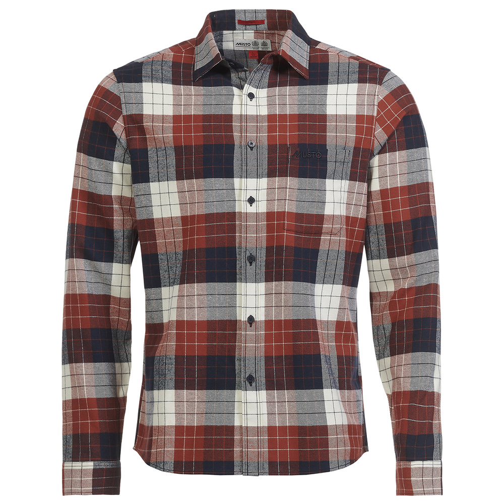 Musto Men's Marina Plaid Long Sleeve Shirt - Burnt Henna