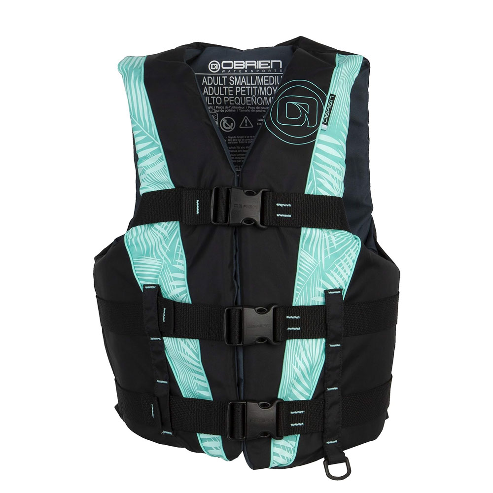 O'Brien Womens 3 Belt Sport Buoyancy Aid - Aqua/Black - Image