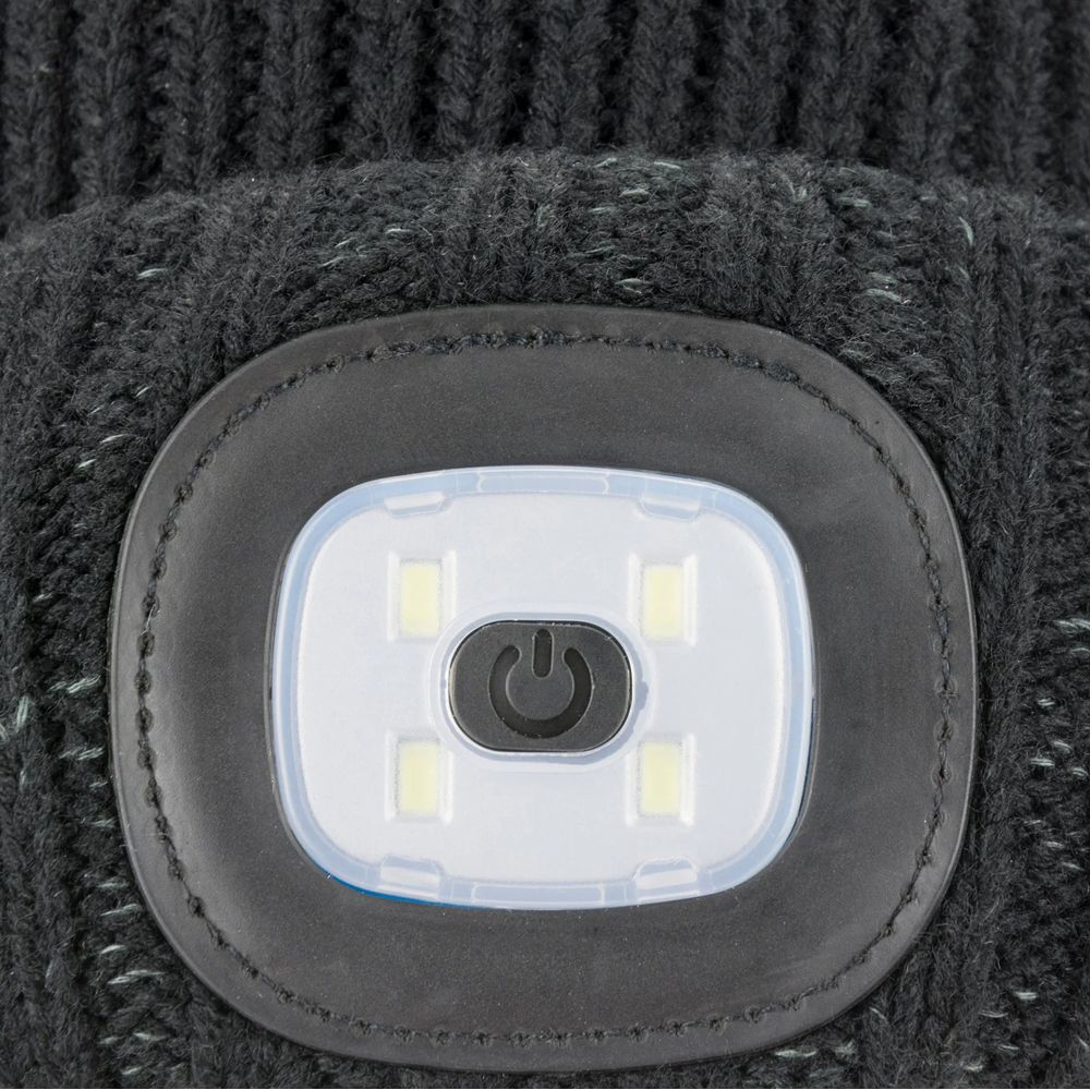 Sealskinz Heydon Waterproof Cold Weather LED Roll Cuff Beanie - Black
