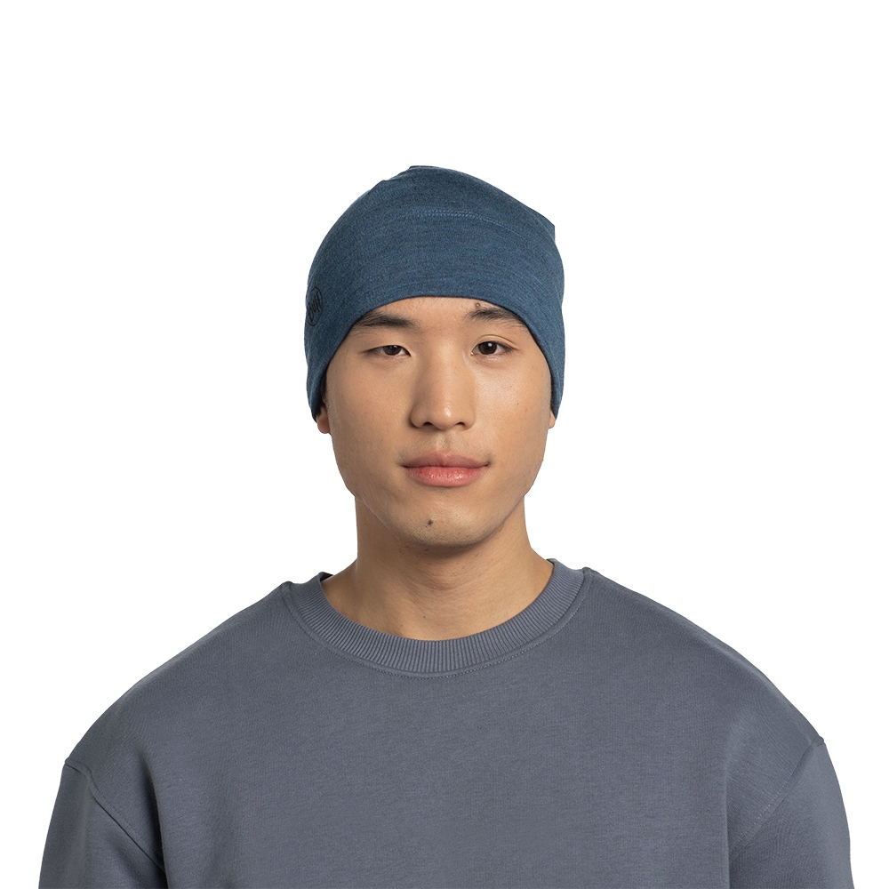 Buff Merino Midweight Beanie - Melange Tempest