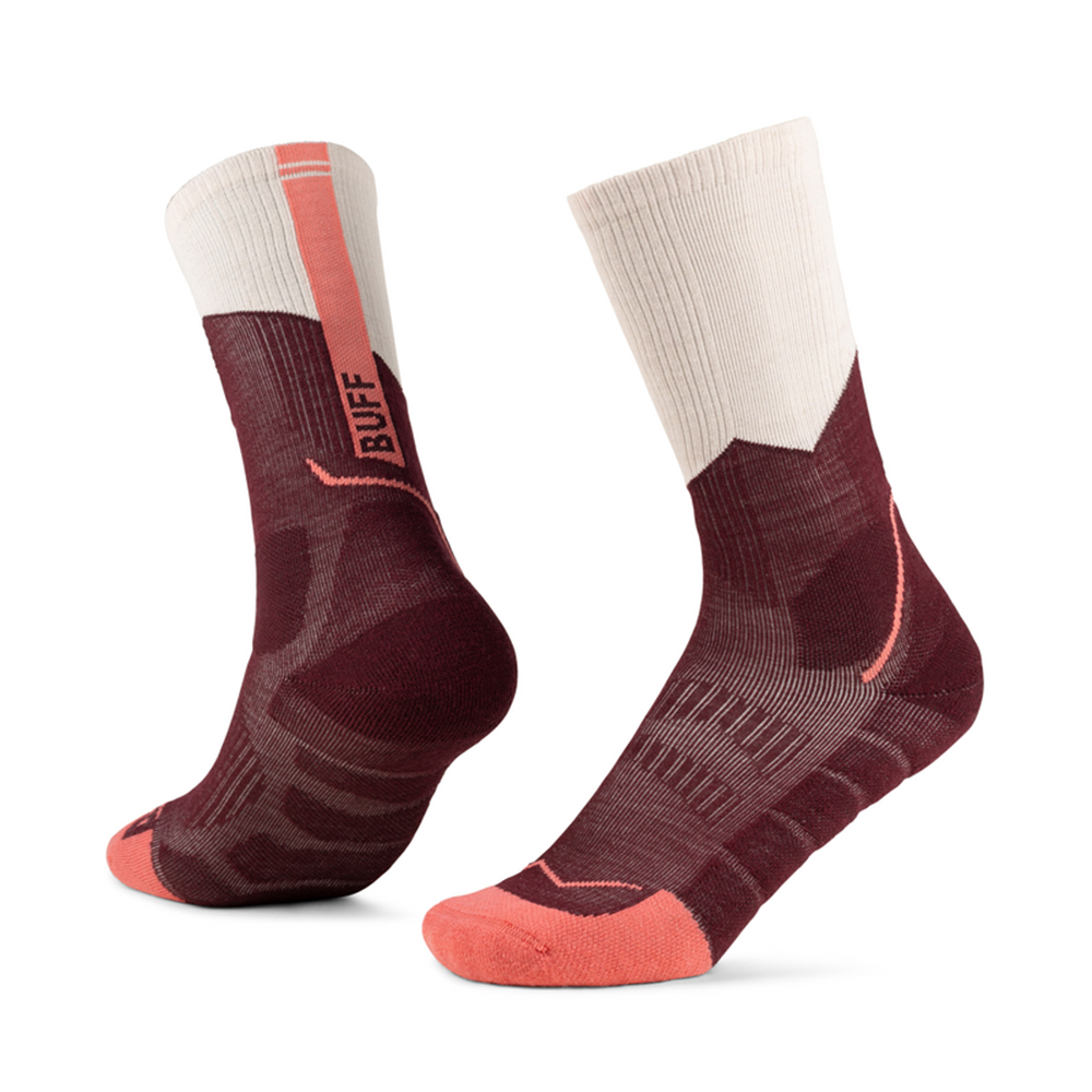Buff Merino Midweight Crew Sock - Wine - Image