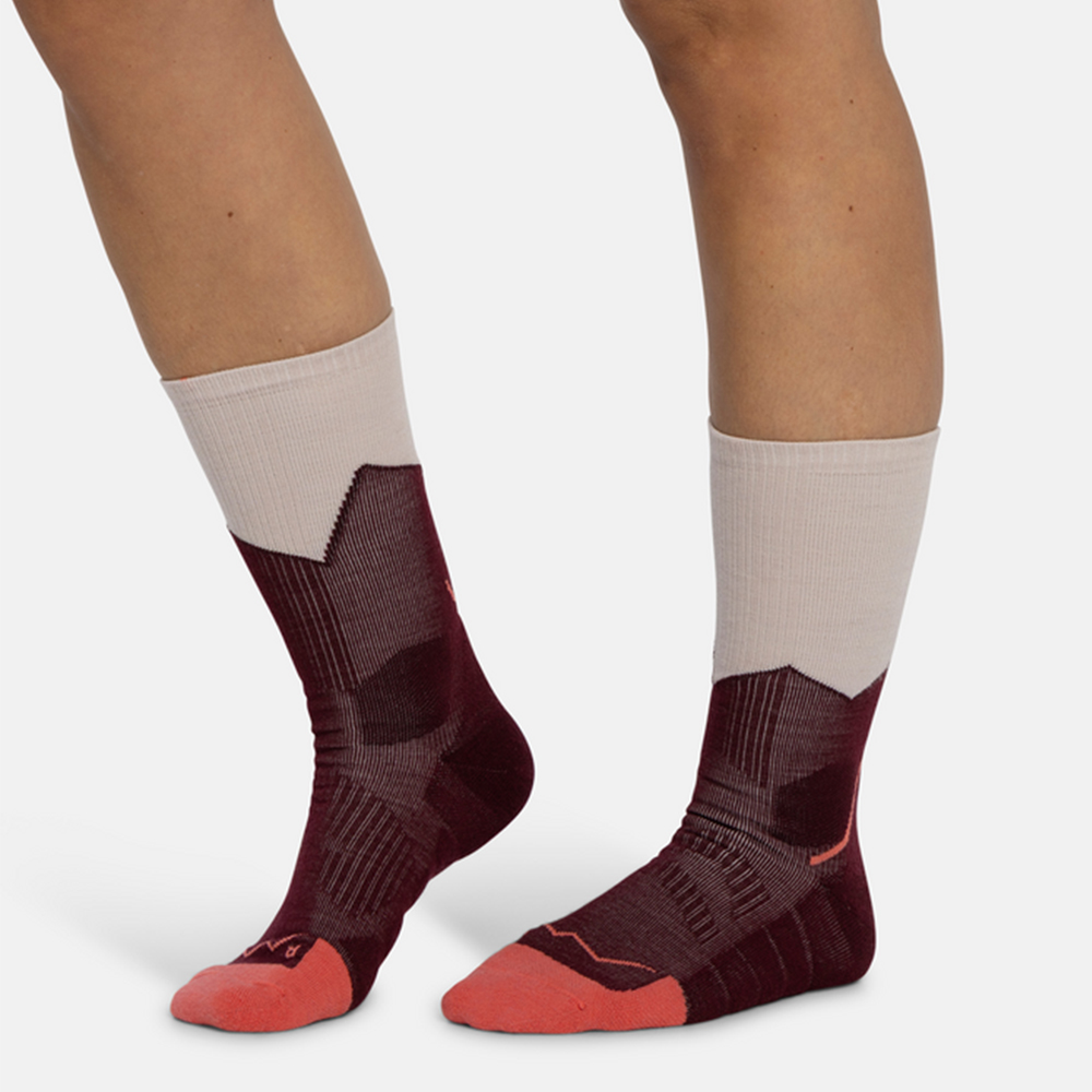 Buff Merino Midweight Crew Sock - Wine - Image