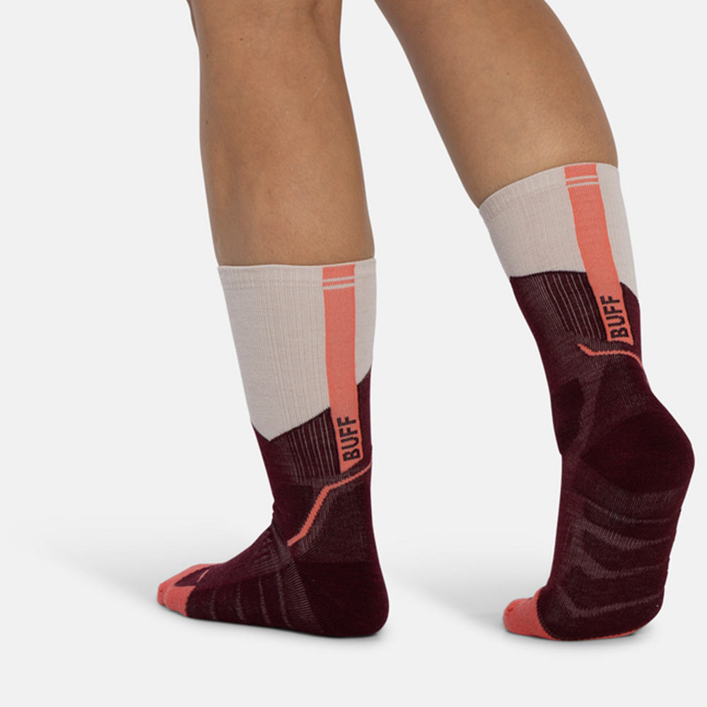Buff Merino Midweight Crew Sock - Wine - Image