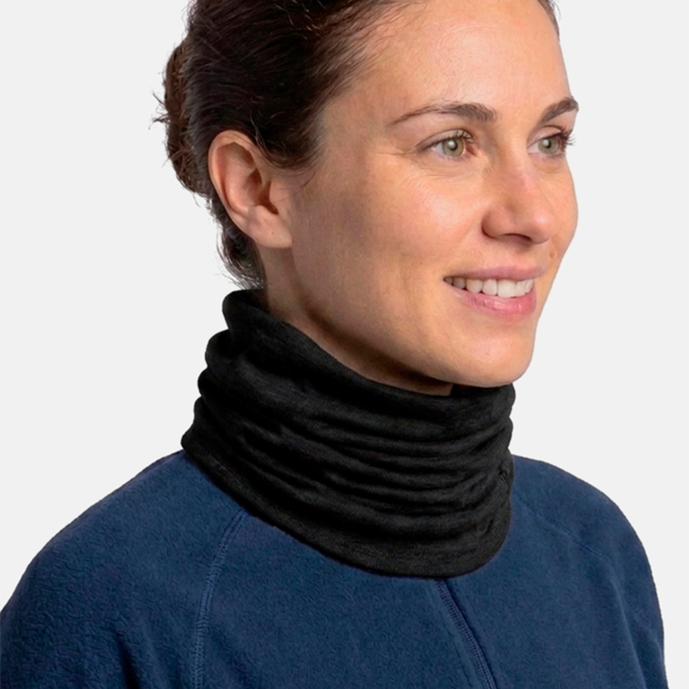 Buff Merino Midweight Neckwear - Solid Black - Image