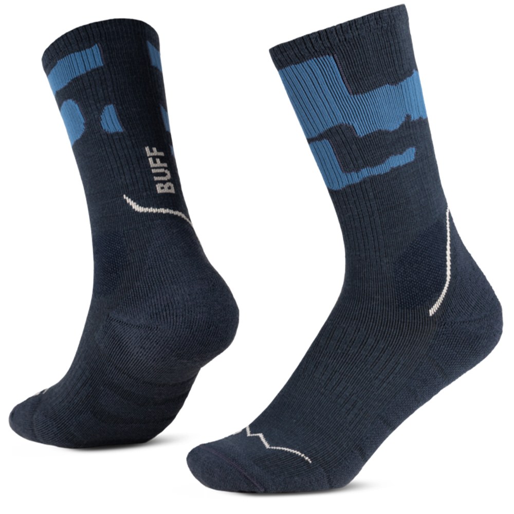Buff MW Merino Wool Crew Socks - Night Blue - Image