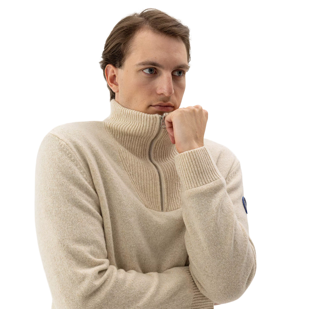 Holebrook Bosse T-Neck Windproof Jumper - Creme