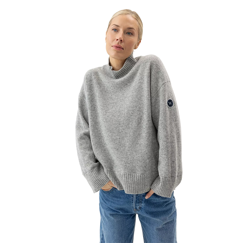 Holebrook Margot Turtle Windproof Jumper for Women - Grey Mel