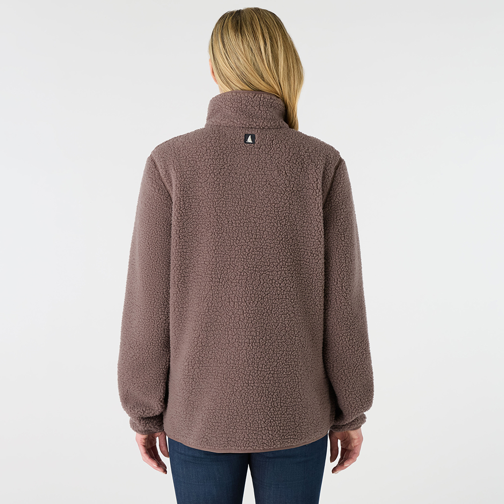Musto Cove Deep Pile Fleece Jacket for Women - Plum Truffle