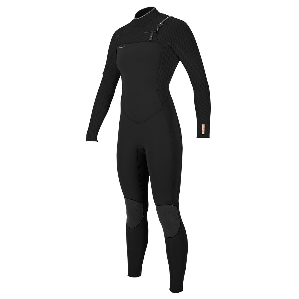 O'Neill Hyperfreak Plus 5/4mm Chest Zip Fullsuit for Women - Black/Black