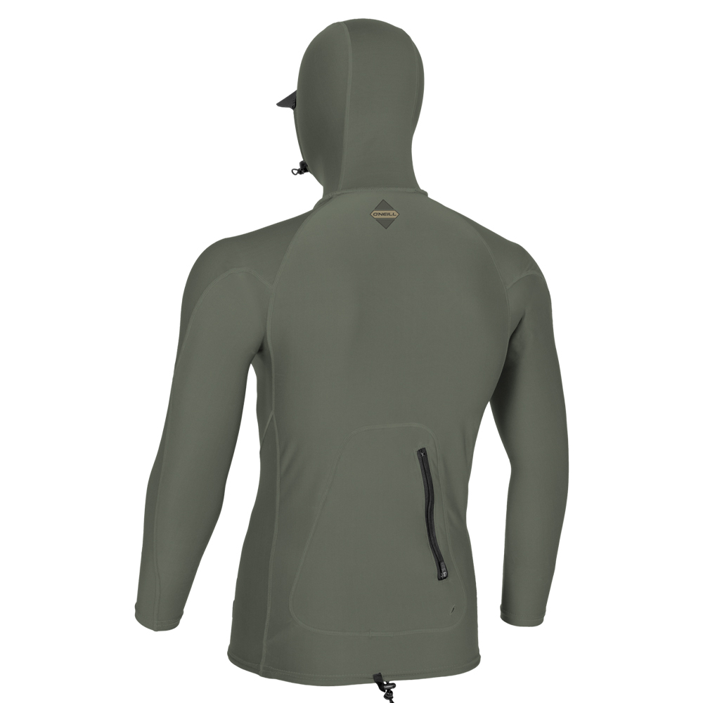 O'Neill Men's Hyperfreak Skins Long Sleeve Hooded Rash Vest - Chimera