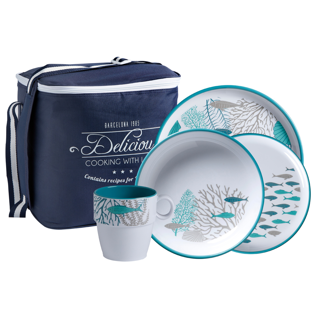 Coastal 16 Piece Melamine Tableware Set - Image