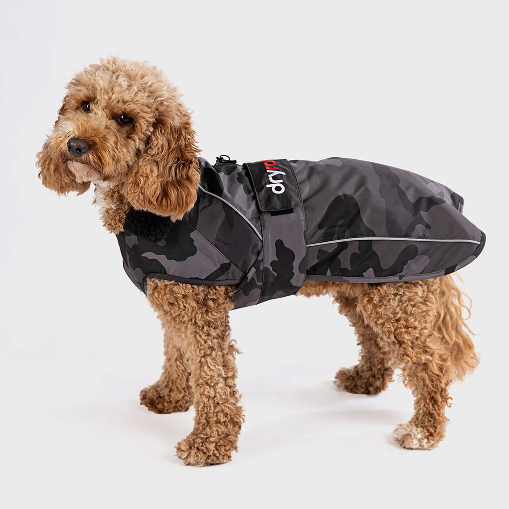 Dryrobe Dog Coat in Black Camo - Black / Camo / Black