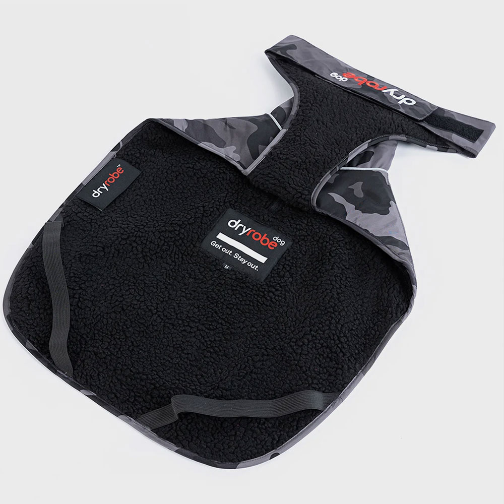 Dryrobe Dog Coat in Black Camo - Black / Camo / Black