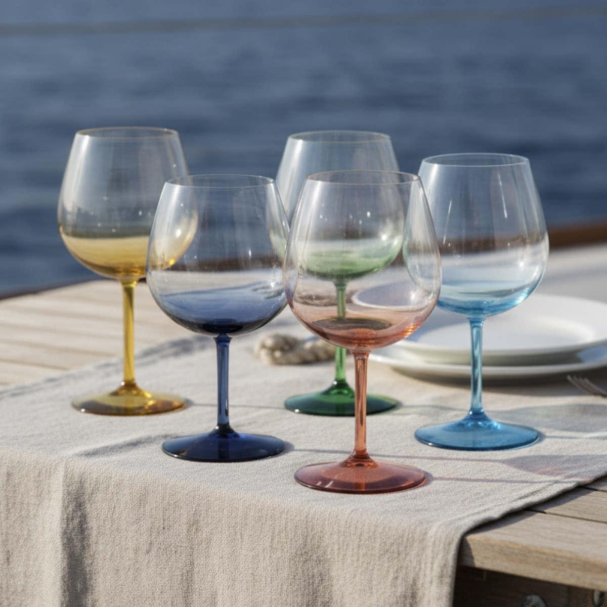 Non-Slip Balloon Glass (Plastic) Party Colours Set of 6 - Image