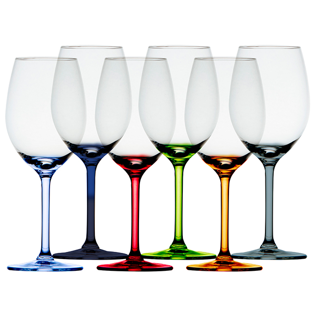 Non-Slip Wine Glass (Plastic) Party Colours Set of 6 - Image