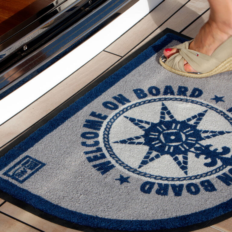 Non-Slip Rounded Welcome On Board Boat Mat 70 x 50 cm - Image