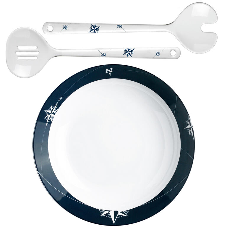 Northwind Melamine Salad Bowl + Servers - Image