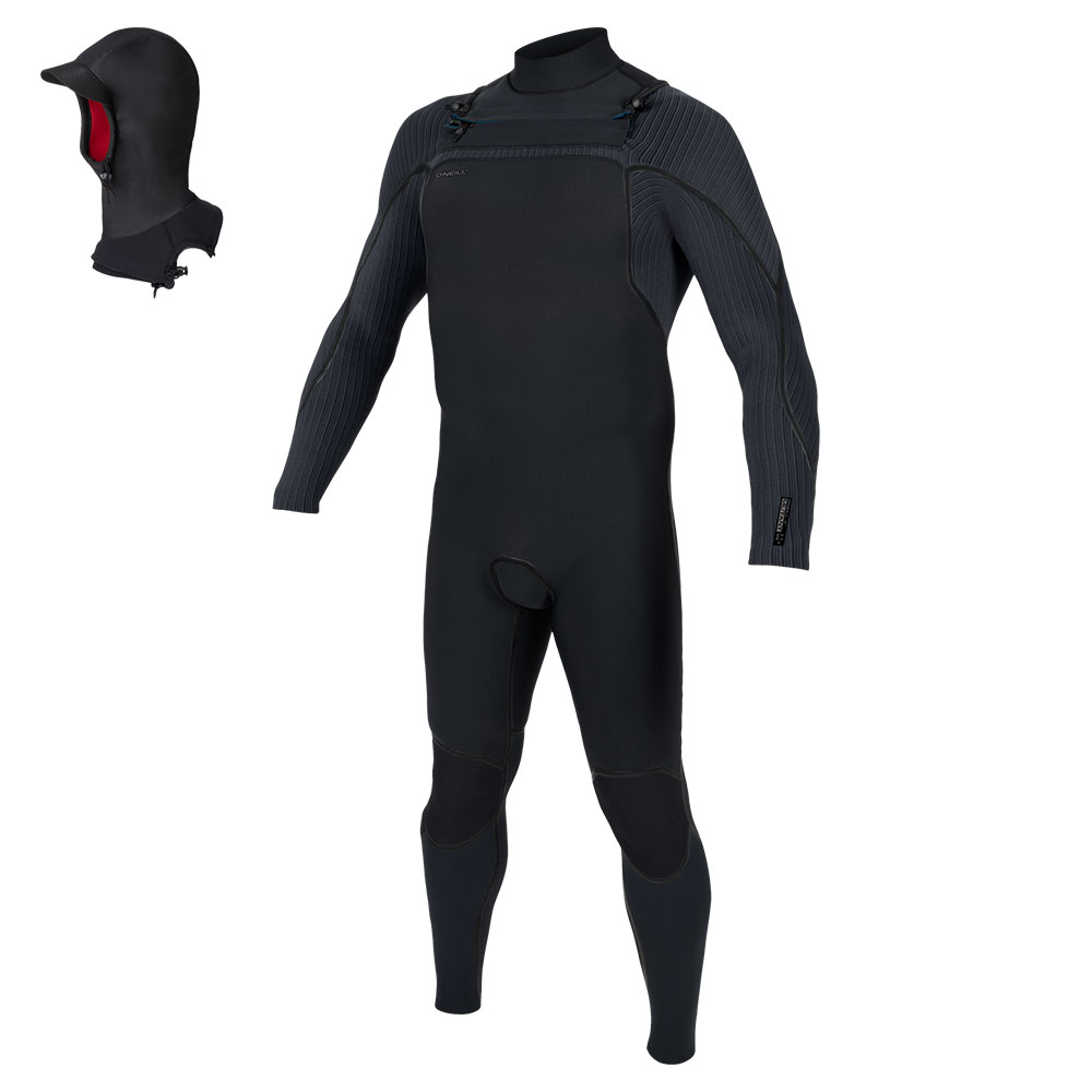 O'Neill Mutant 4/3+ Chest Zip Wetsuit - Black/Black